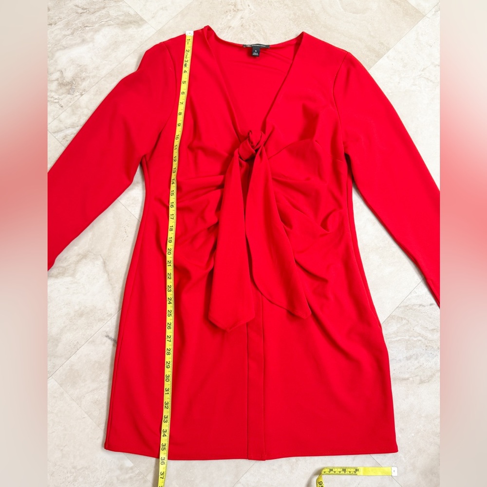 INC International Concepts Red Long Sleeve Tie Front Sheath Dress XL - Picture 5 of 8